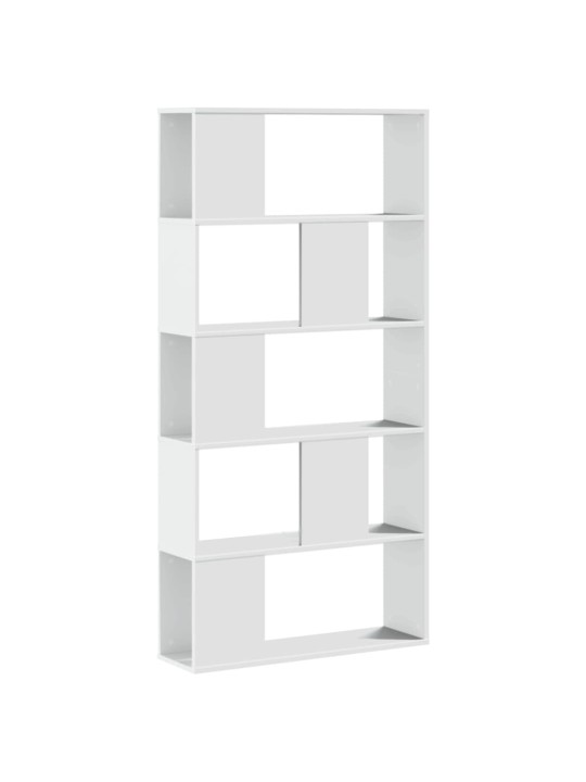 Knihovna 5patrová bílá 80,5 x 23,5 x 162,5 cm kompozitní dřevo