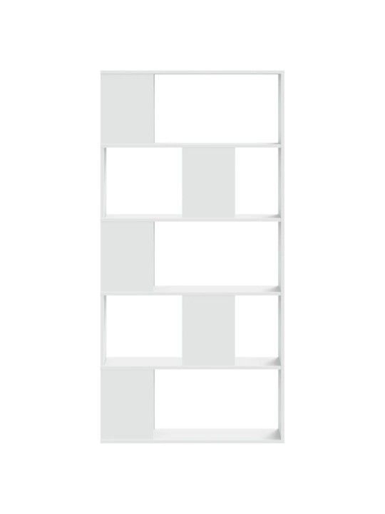 Knihovna 5patrová bílá 80,5 x 23,5 x 162,5 cm kompozitní dřevo