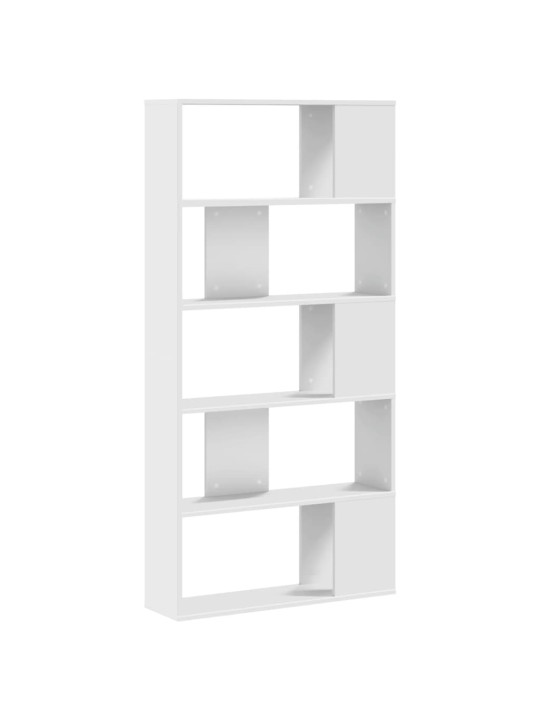 Knihovna 5patrová bílá 80,5 x 23,5 x 162,5 cm kompozitní dřevo