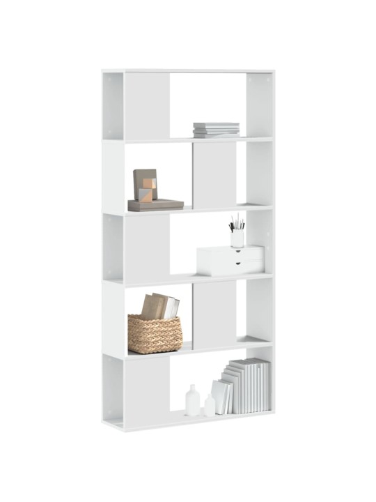 Knihovna 5patrová bílá 80,5 x 23,5 x 162,5 cm kompozitní dřevo