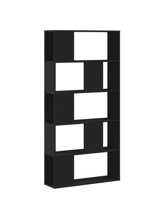Knihovna 5patrová černá 80,5 x 23,5 x 162,5 cm kompozitní dřevo