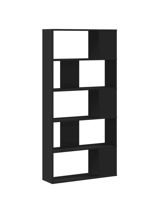 Knihovna 5patrová černá 80,5 x 23,5 x 162,5 cm kompozitní dřevo