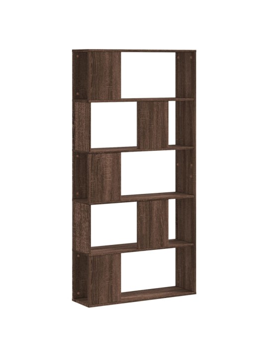 Knihovna 5patrová hnědý dub 80,5x23,5x162,5 cm kompozitní dřevo