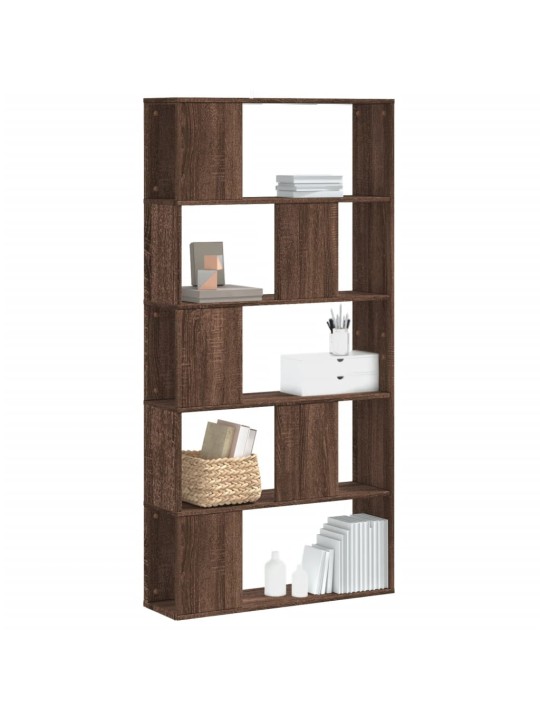 Knihovna 5patrová hnědý dub 80,5x23,5x162,5 cm kompozitní dřevo