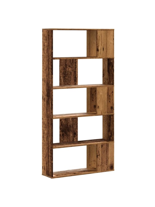 Knihovna 5patrová old wood 80,5 x 23,5 x 162,5 cm kompozit