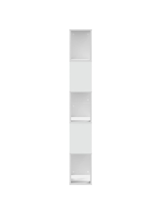 Knihovna 5patrová bílá 45 x 23,5 x 162,5 cm kompozitní dřevo