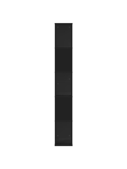 Knihovna 5patrová černá 45 x 23,5 x 162,5 cm kompozitní dřevo