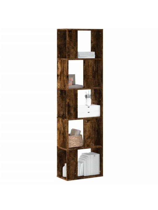 Knihovna 5patrová kouřový dub 45x23,5x162,5 cm kompozitní dřevo