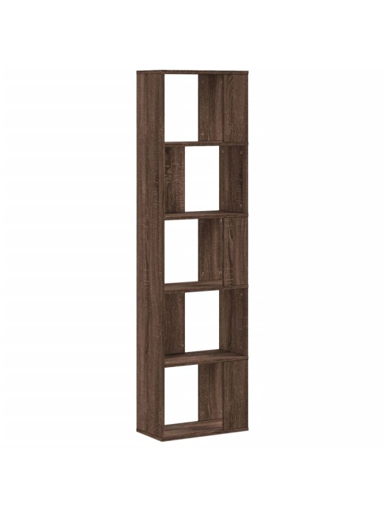 Knihovna 5patrová hnědý dub 45x23,5x162,5 cm kompozitní dřevo