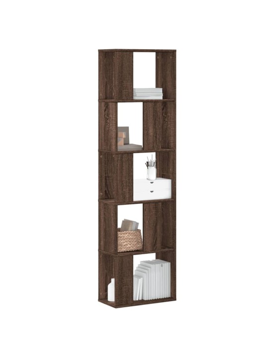Knihovna 5patrová hnědý dub 45x23,5x162,5 cm kompozitní dřevo