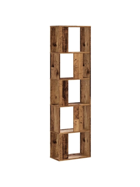 Knihovna 5patrová old wood 45x23,5x162,5 cm kompozitní dřevo