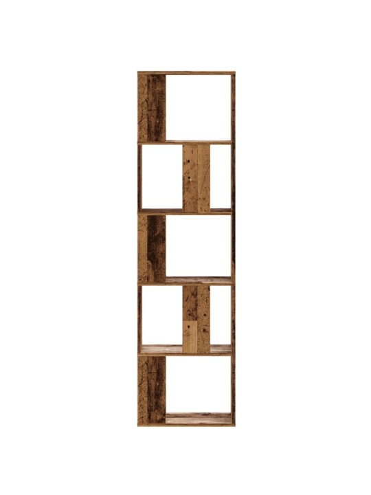 Knihovna 5patrová old wood 45x23,5x162,5 cm kompozitní dřevo