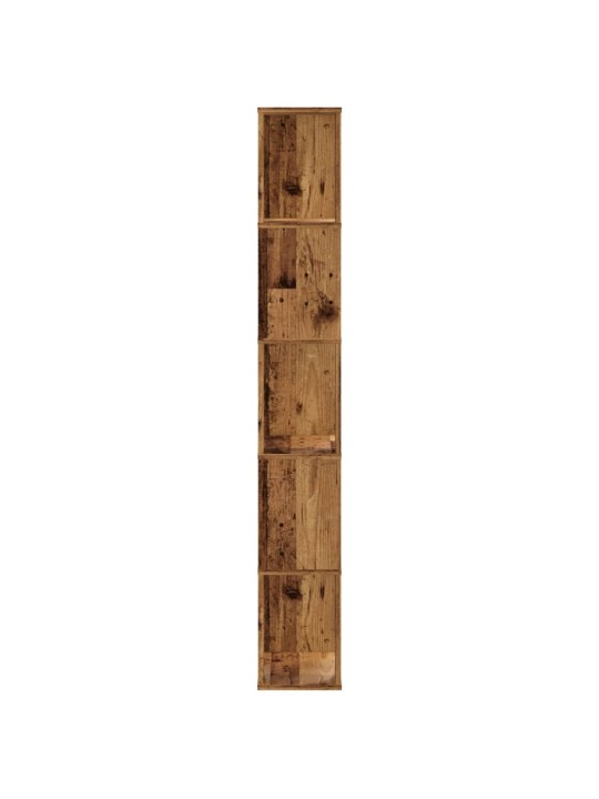 Knihovna 5patrová old wood 45x23,5x162,5 cm kompozitní dřevo