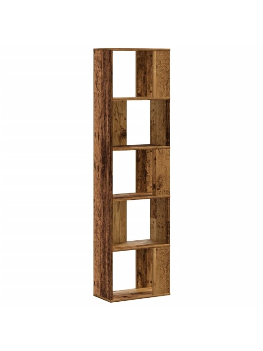 Knihovna 5patrová old wood 45x23,5x162,5 cm kompozitní dřevo