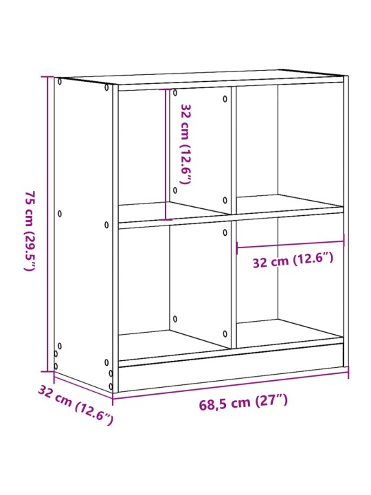 Knihovna dub sonoma 68,5 x 32 x 75 cm kompozitní dřevo