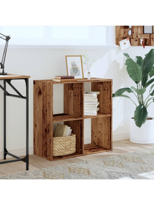 Knihovna old wood 68,5 x 32 x 68,5 cm kompozitní dřevo