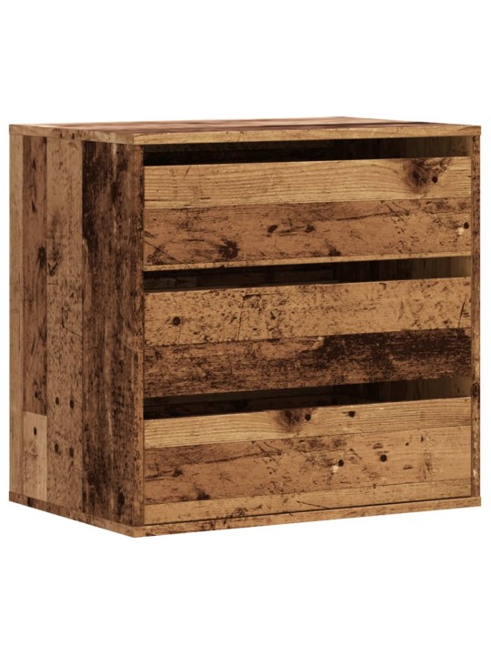 Rohová zásuvková komoda old wood 60x41x58 cm kompozitní dřevo
