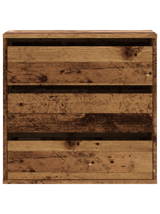 Rohová zásuvková komoda old wood 60x41x58 cm kompozitní dřevo