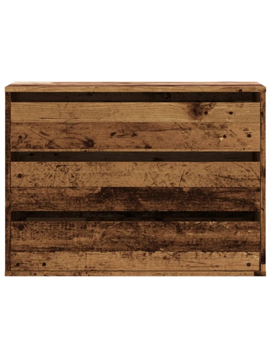 Rohová zásuvková komoda old wood 80x41x58 cm kompozitní dřevo