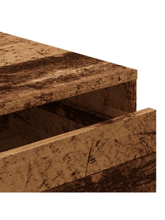 Rohová zásuvková komoda old wood 80x41x58 cm kompozitní dřevo