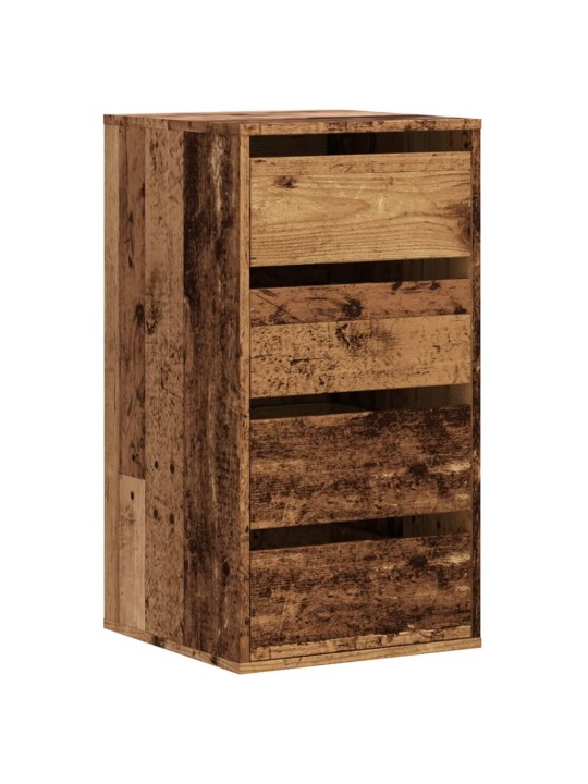 Rohová zásuvková komoda old wood 40x41x76 cm kompozitní dřevo
