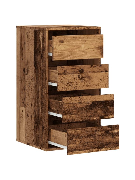 Rohová zásuvková komoda old wood 40x41x76 cm kompozitní dřevo
