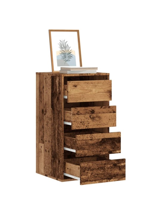 Rohová zásuvková komoda old wood 40x41x76 cm kompozitní dřevo