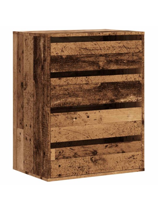Rohová zásuvková komoda old wood 60x41x76 cm kompozitní dřevo