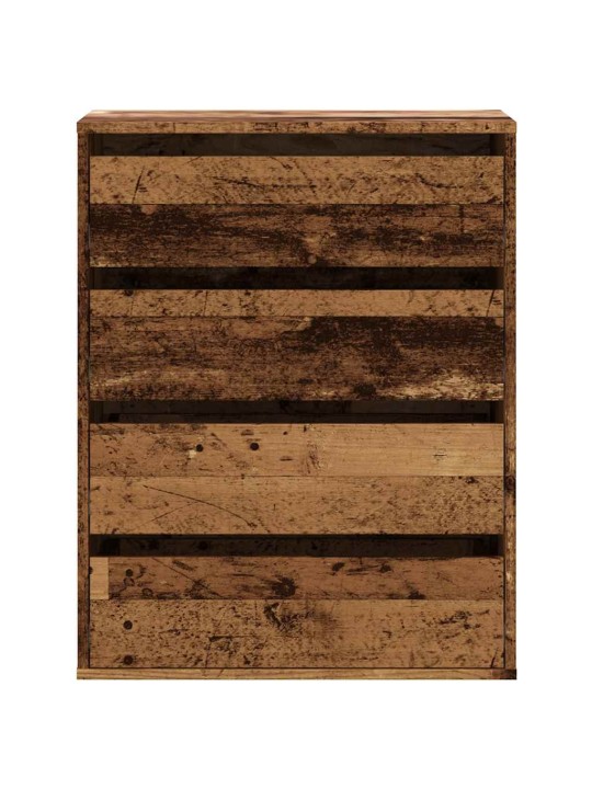 Rohová zásuvková komoda old wood 60x41x76 cm kompozitní dřevo