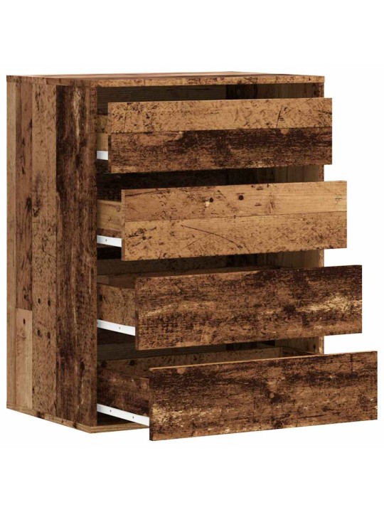 Rohová zásuvková komoda old wood 60x41x76 cm kompozitní dřevo