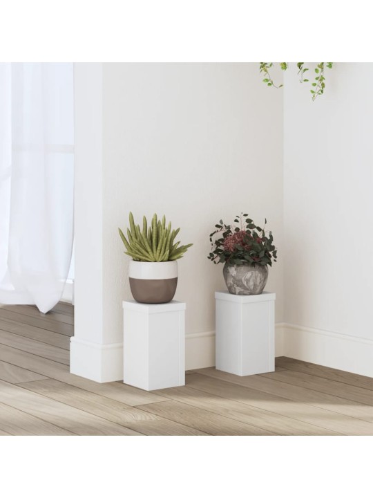 Stojany na rostliny 2 ks bílé 10 x 10 x 18 cm kompozitní dřevo