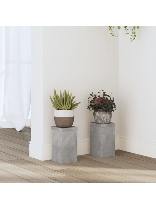 Stojany na rostliny 2 ks betonově šedé 10 x 10 x 18 cm kompozit