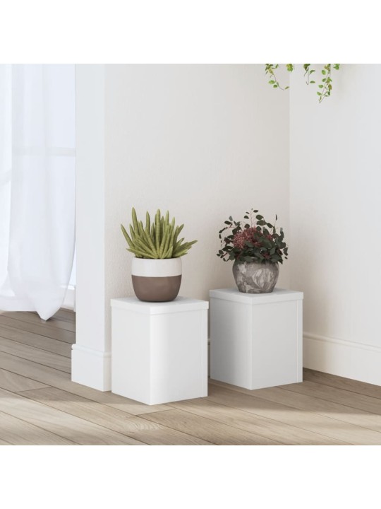 Stojany na rostliny 2 ks bílé 15 x 15 x 20 cm kompozitní dřevo