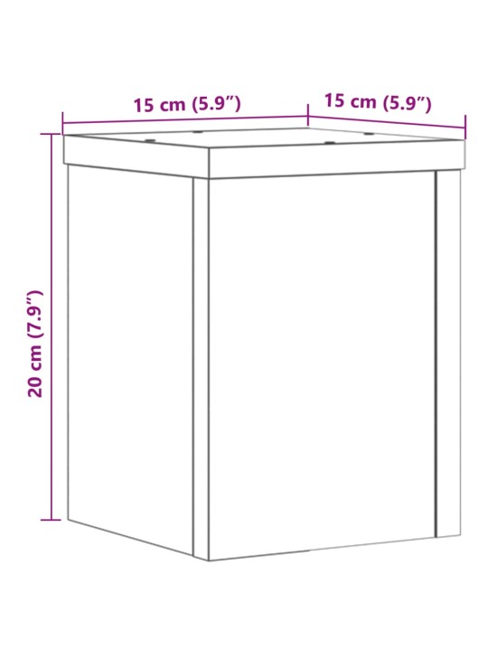 Stojany na rostliny 2 ks betonově šedé 15 x 15 x 20 cm kompozit