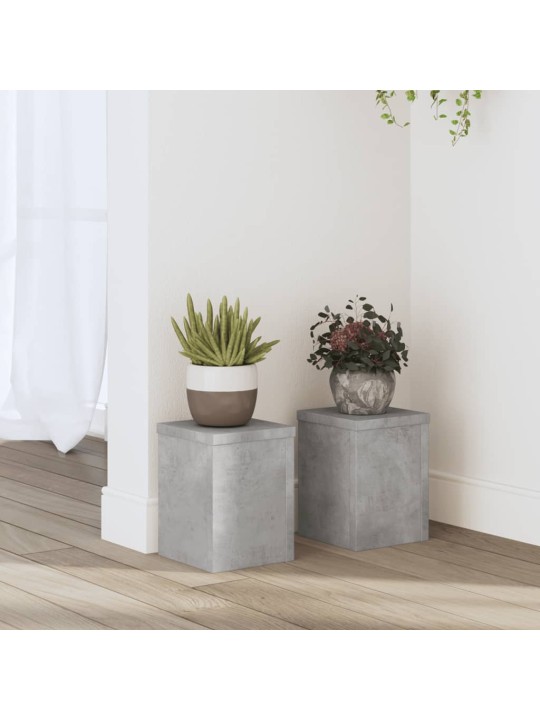Stojany na rostliny 2 ks betonově šedé 15 x 15 x 20 cm kompozit