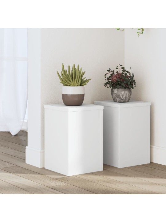 Stojany na rostliny 2 ks bílé 20 x 20 x 30 cm kompozitní dřevo