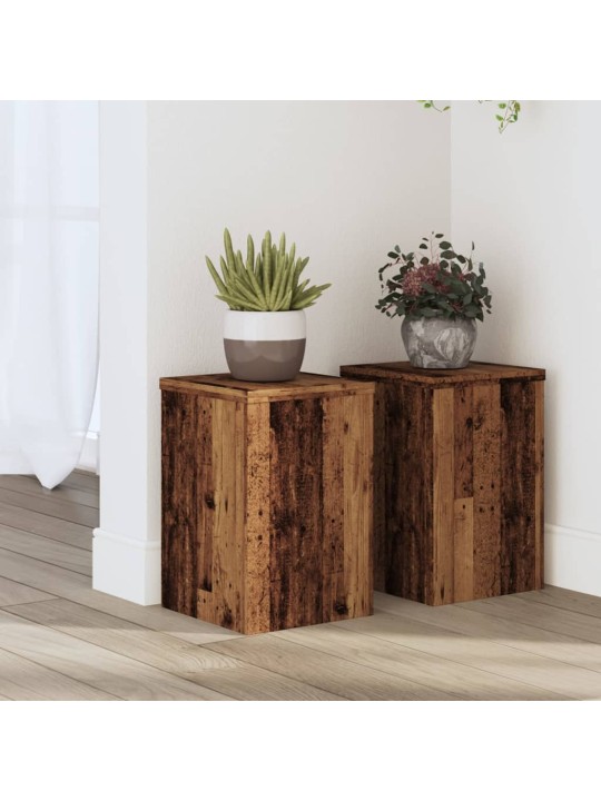 Stojany na rostliny 2 ks old wood 20x20x30 cm kompozitní dřevo