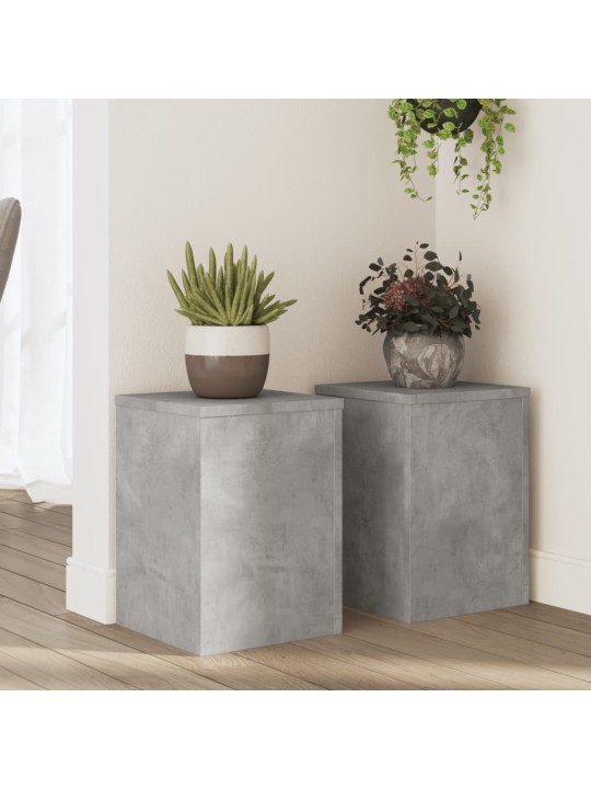 Stojany na rostliny 2 ks betonově šedé 25 x 25 x 35 cm kompozit