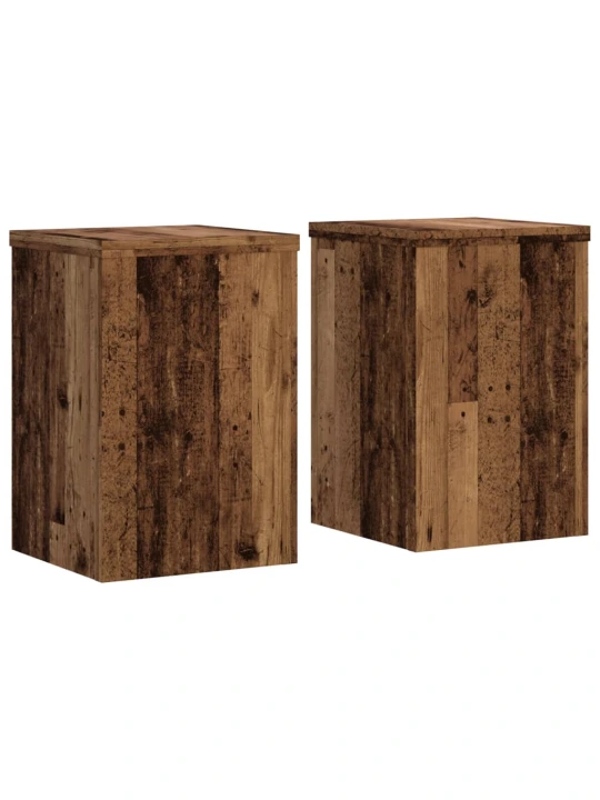 Stojany na rostliny 2 ks old wood 25x25x35 cm kompozitní dřevo