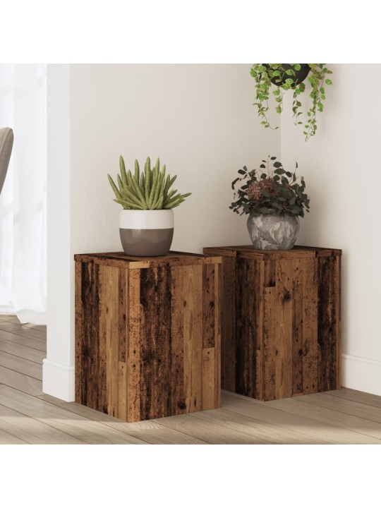 Stojany na rostliny 2 ks old wood 25x25x35 cm kompozitní dřevo