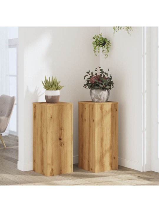 Stojany na rostliny 2 ks dub artisan 30 x 30 x 70 cm kompozit
