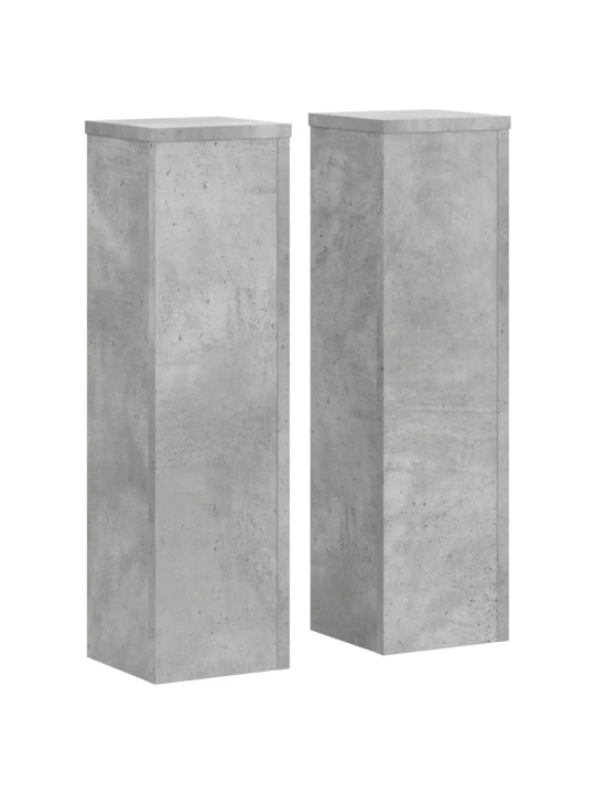 Stojany na rostliny 2 ks betonově šedé 17 x 17 x 60 cm kompozit