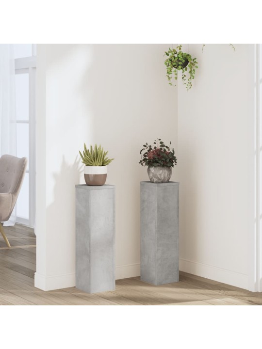 Stojany na rostliny 2 ks betonově šedé 17 x 17 x 60 cm kompozit