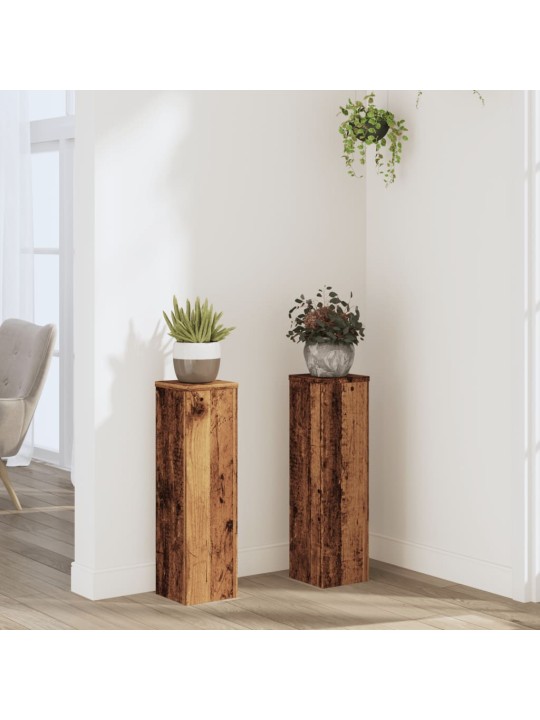 Stojany na rostliny 2 ks old wood 17x17x60 cm kompozitní dřevo