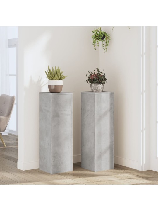Stojany na rostliny 2 ks betonově šedé 25 x 25 x 80 cm kompozit