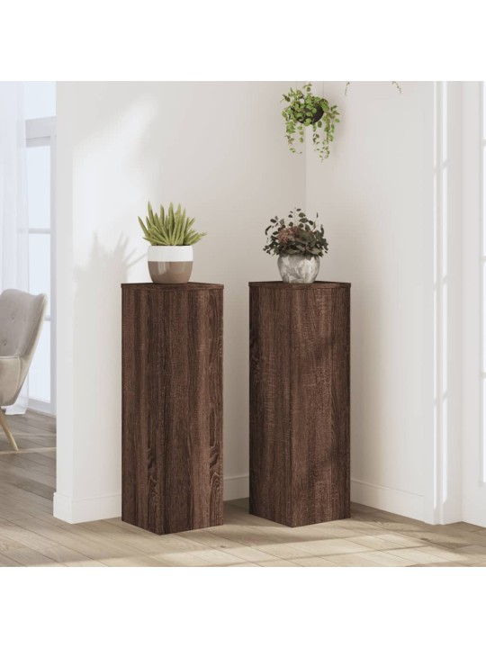 Stojany na rostliny 2 ks hnědý dub 25x25x80 cm kompozitní dřevo
