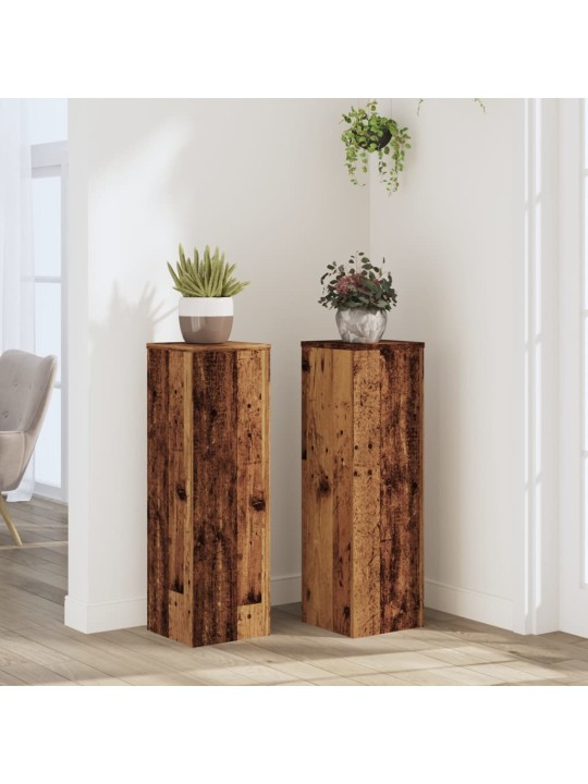 Stojany na rostliny 2 ks old wood 25x25x80 cm kompozitní dřevo
