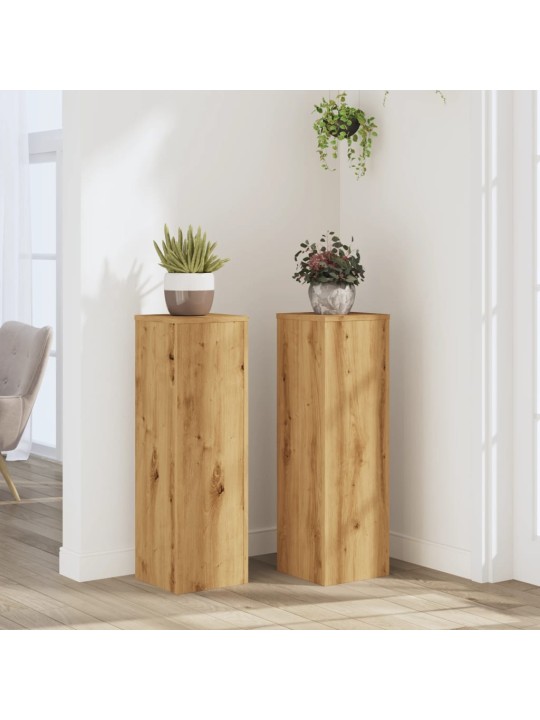 Stojany na rostliny 2 ks dub artisan 25 x 25 x 80 cm kompozit