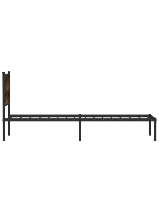 Kovový rám postele bez matrace kouřový dub 80 x 200 cm