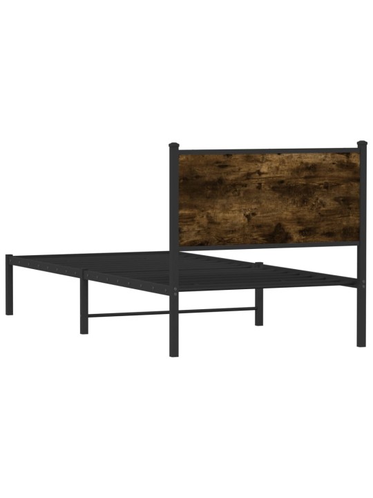 Kovový rám postele bez matrace kouřový dub 80 x 200 cm